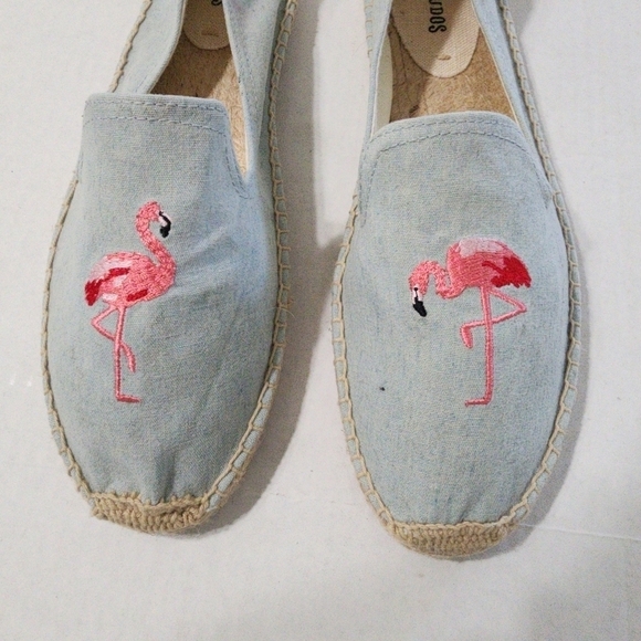 SOLUDOS Blue Flamingo Platform Smoking Slipper Size 10 - Picture 5 of 7